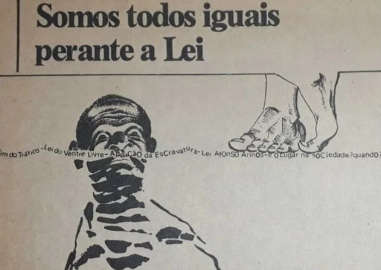 Charge publicada na segunda edição da revista Tição, de agosto de 1979