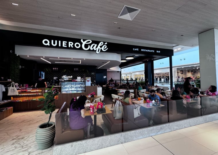 Quiero Caf&eacute; &eacute; uma das unidades mais recentes e fica no Park Gourmet, no ParkShopping Canoas
