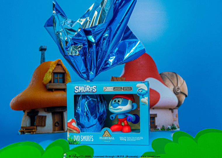 Os ovos de Páscoa dos Smurfs são o grande lançamento da Florybal para a data em 2025