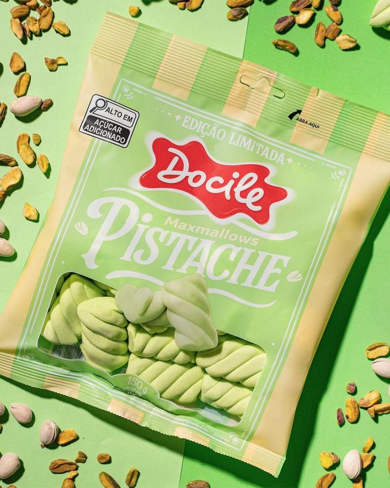 O último lançamento do negócio são os MaxMallows sabor pistache Foto: DOCILE/ARQUIVOPESSOAL/JC