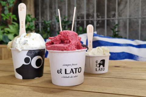 Os gelatos da El Lato são produzidos com insumos uruguaios e argentinos