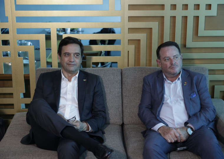 Luís Rodrigues, CEO TAP Global, e secretário do Turismo, Ronaldo Santini, destacaram a retomada dos três voos semanais 