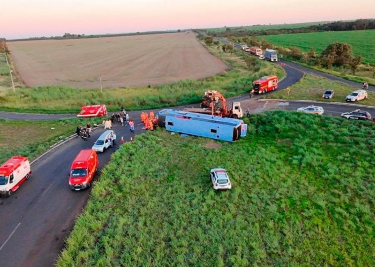 O ônibus saiu de Goiás e seguia para São Paulo
