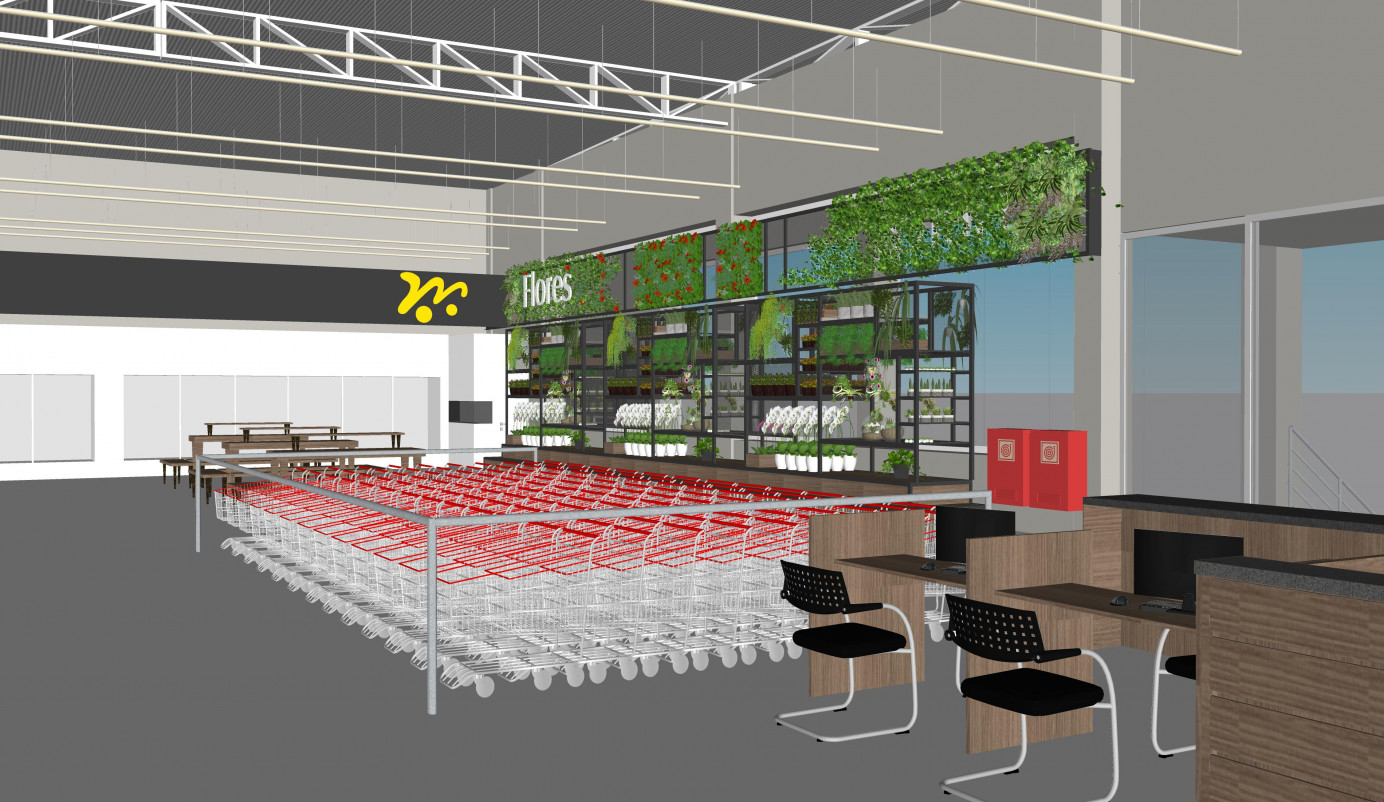 Na entrada, terá seção de flores, segmento que gera cada vez mais vendas para o mix | GRUPO UNIDASUL/DIVULGAÇÃO/JC