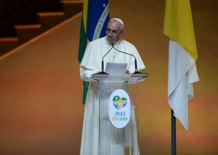 Papa na Jornada Mundial da Juventude em 2013, no Rio de Janeiro