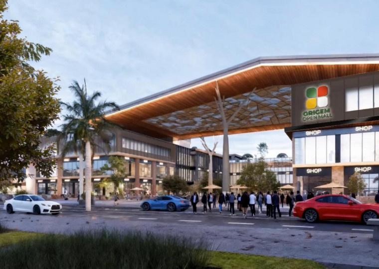 Imagem mostra como deve ser o Origem Open Mall, parceria JRFG e Luagge Imóveis, na Restinga
