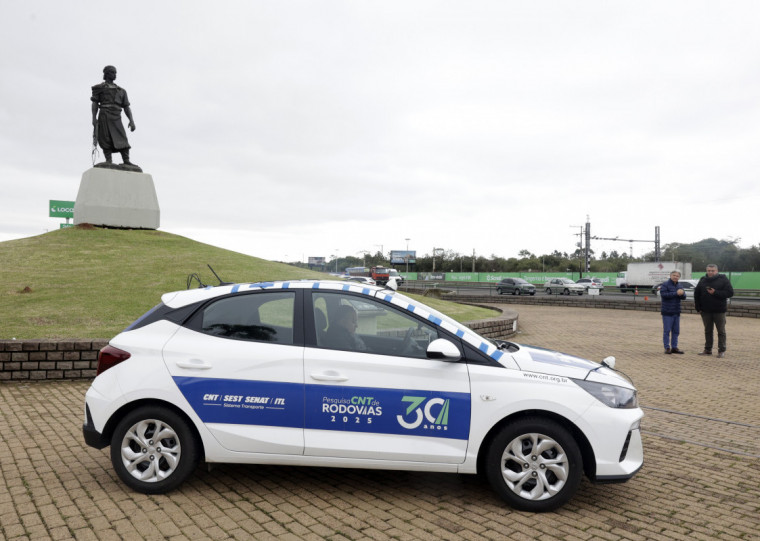 Veículo que fará avaliação das condições das rodovias gaúchas partiu do Monumento ao Laçador em direção a Eldorado do Sul