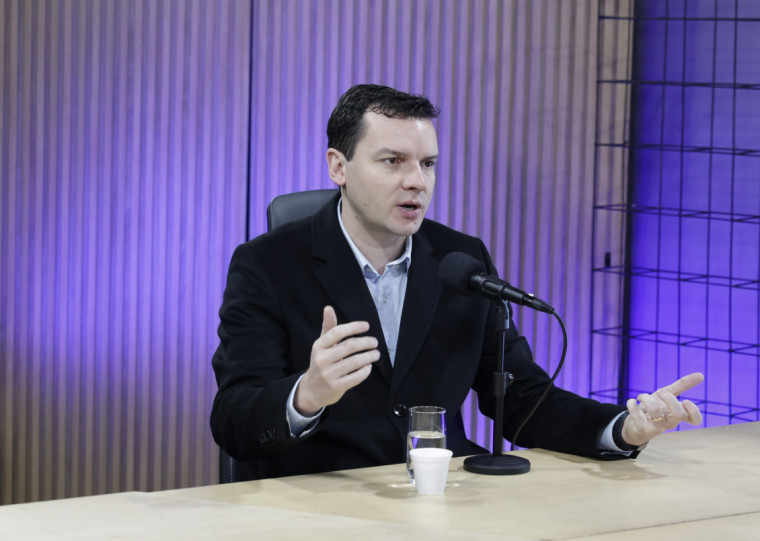 Gravação do videocast Mapa Econômico do RS com o vice-presidente do Grupo Peruzzo Supermercados, Lindonor Peruzzo Júnior. 