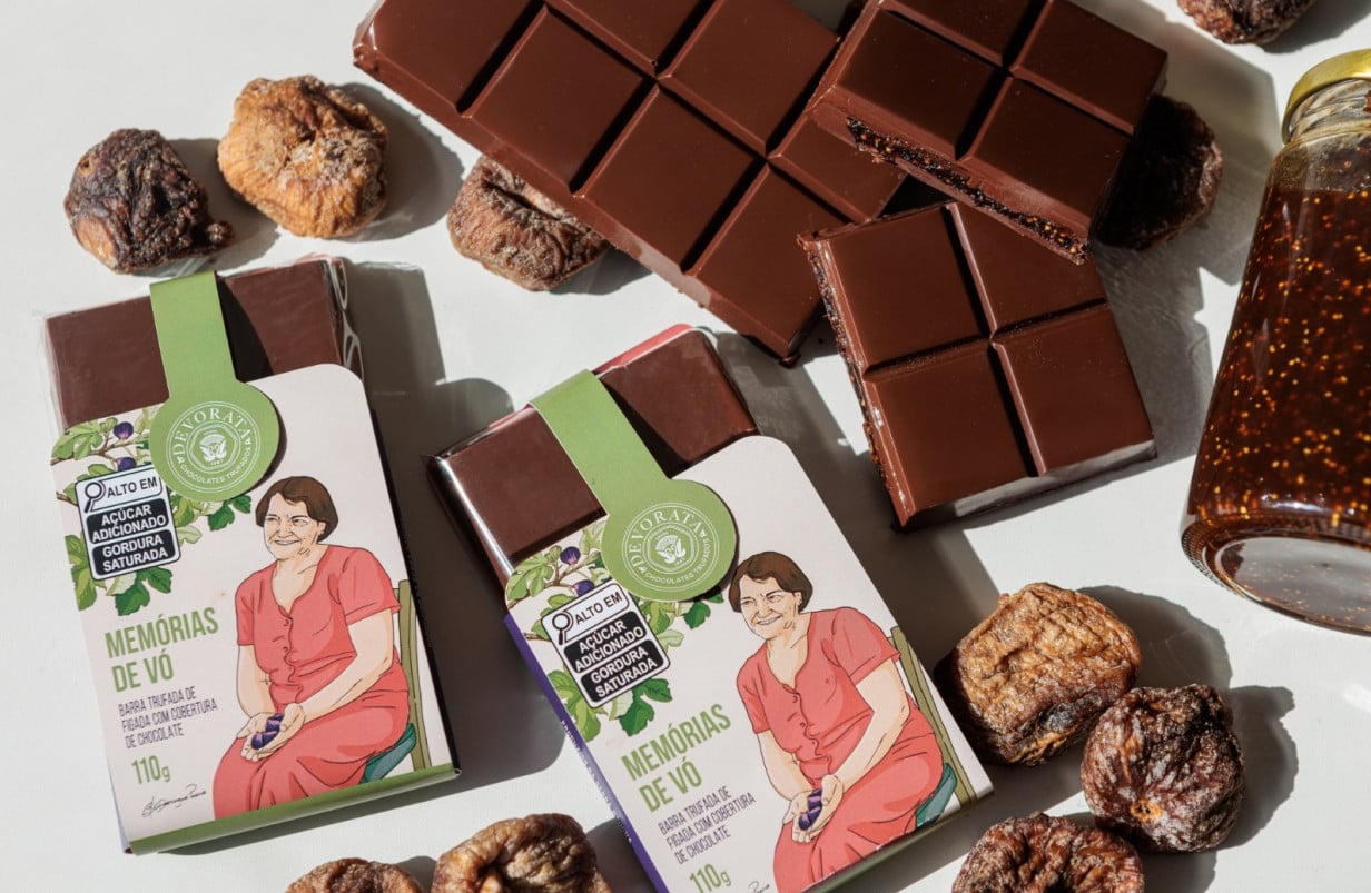 Devorata Trufas cria série de barra de chocolate com tema do Dia dos Avós | DEVORATA TRUFAS ARTESANAIS/DIVULGAÇÃO/JC