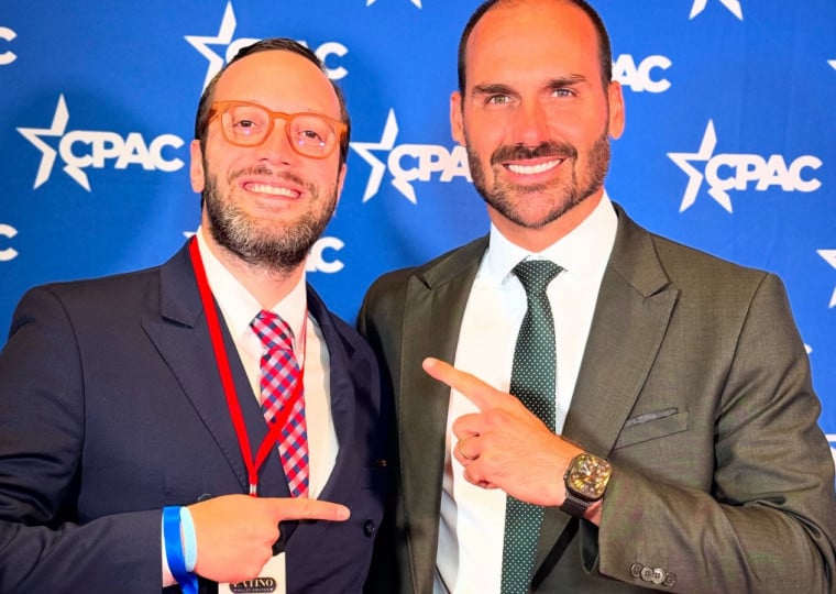 Filipe Barros (e) teria tido reuniões com Eduardo Bolsonaro para tratar de eventuais sanções a Moraes