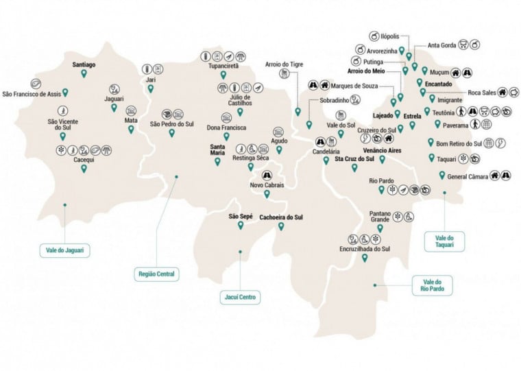 Mapa aponta redesenho gradual da economia das Regiões Central, Vales e Jacuí Centro