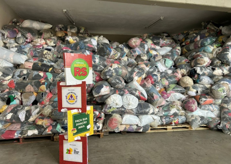 A Campanha do Agasalho Aquece RS recebe as doações nos pontos de coleta em diversas regiões do Estado