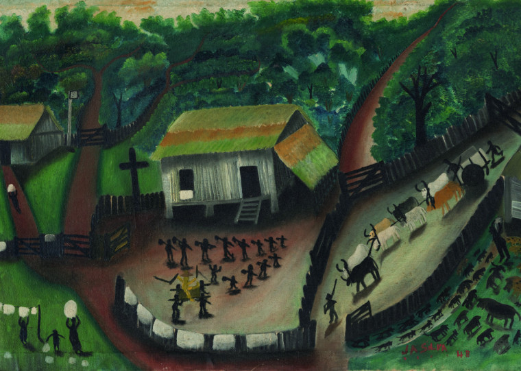 Obras como Paisagem rural e trabalhador com enxadas, de 1948, estão incluídas em exposição que ocupa a Fundação Iberê até o começo do mês de novembro