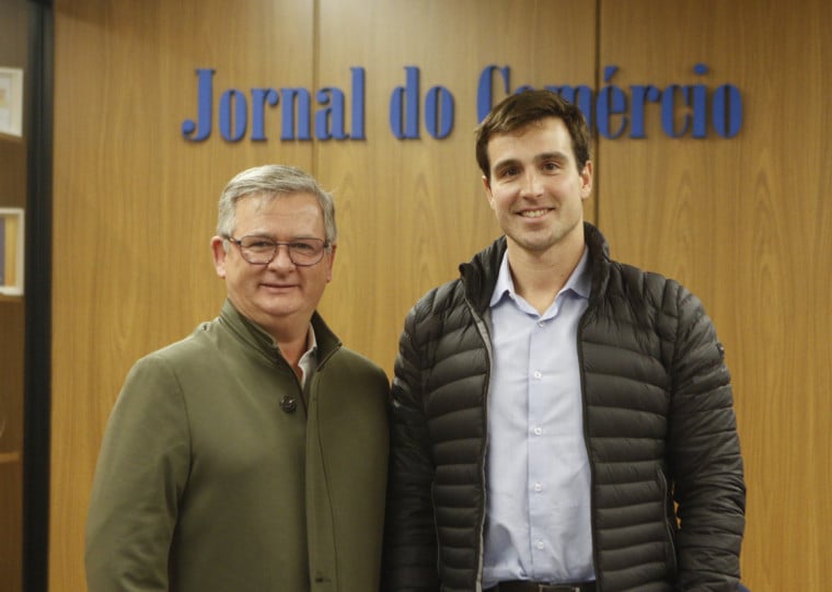 Ivonei Pioner, presidente da Federação Varejista do RS, visitou a sede do Jornal do Comércio e foi recebido pelo diretor-presidente Giovanni Jarros Tumelero