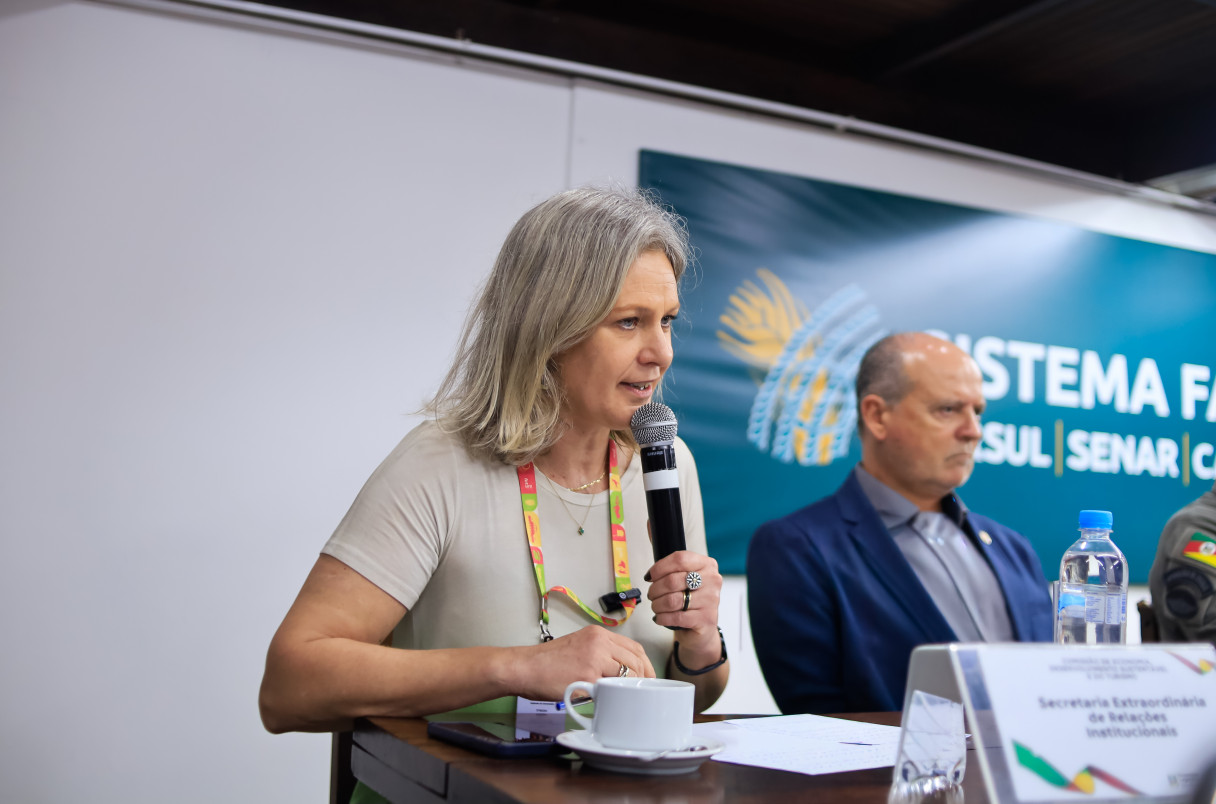 Secretária Paula Mascarenhas participou de agenda do Sistema Farsul  | Rodrigo Chagas/Divulgação/JC