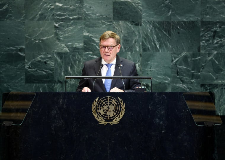 Ministro das Relações Exteriores da Alemanha, Johann Wadephul defendeu a criação de dois Estados durante Assembleia Geral da ONU