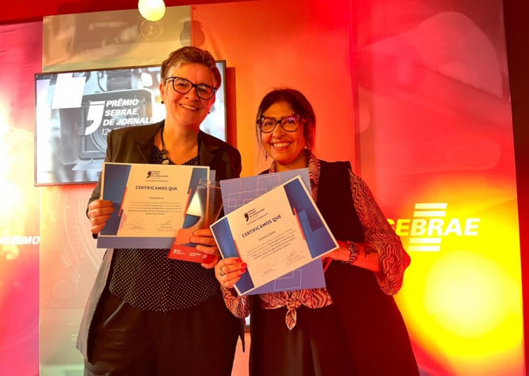 Ana Esteves (e) ficou no 1º lugar e Carmen Carlet conquistou a 3ª posição