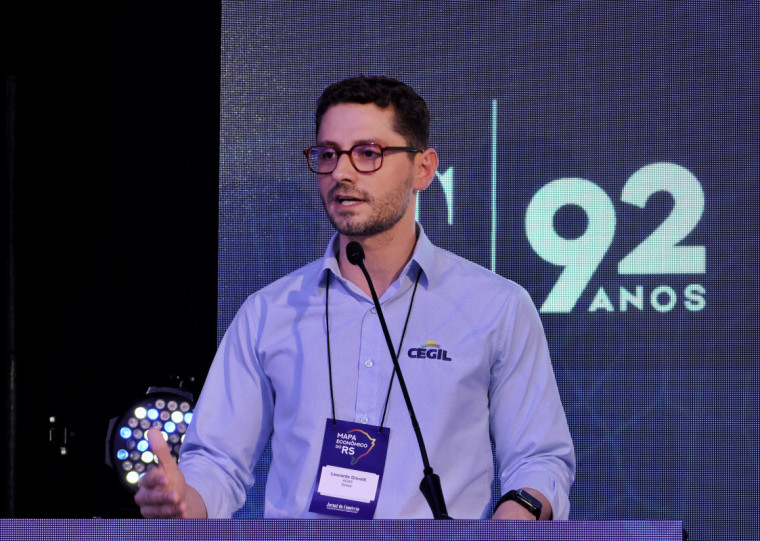 Leonardo Giovelli, diretor da Associação Gaúcha de Supermercados, falou na abertura do evento Mapa Econômico do RS em Cruz Alta
