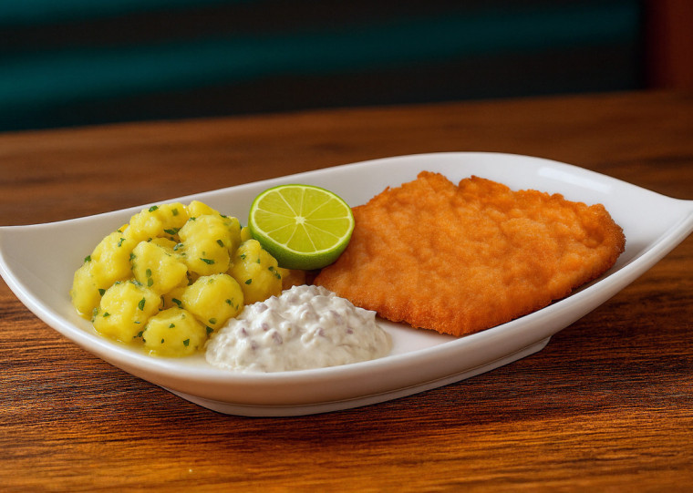 No Donalira, um dos pratos participantes traz a tradição germânica do schnitzel com salada de batata alemã