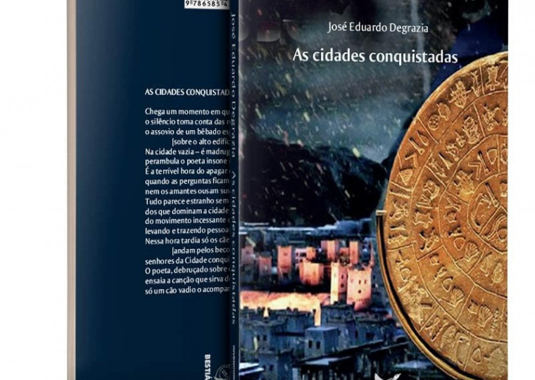 Detalhe da capa do livro "As cidades conquistadas", de José Eduardo Degrazia