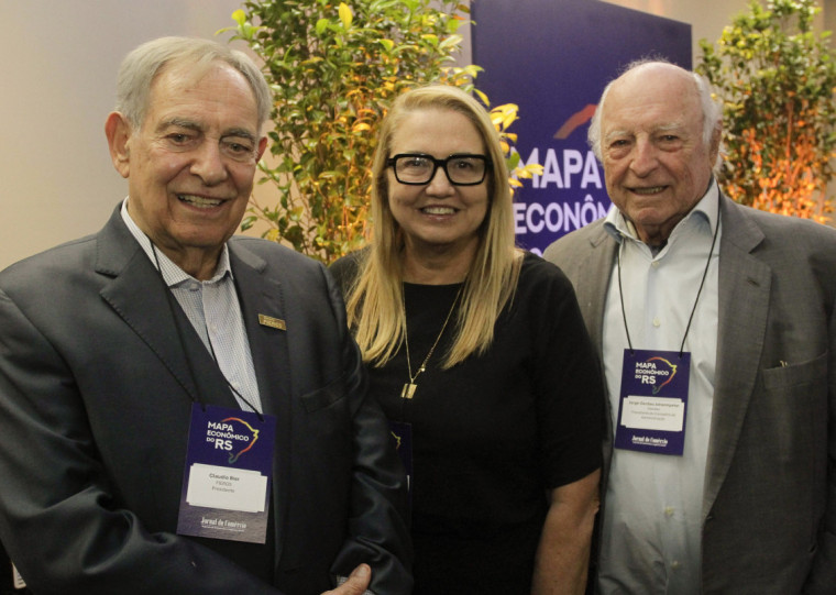 Presidente do Sistema Fiergs, Claudio Bier; a diretora-geral do Sesi-RS, Senai-RS e IEL-RS, 
Susana Kakuta; e o empresário Jorge Gerdau Johannpeter