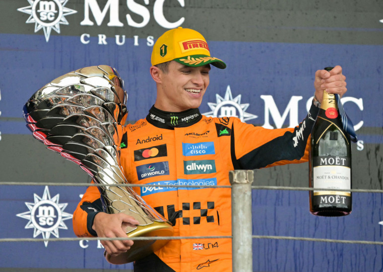 Lando Norris cruzou em primeiro em um final de semana perfeito na corrida brasileira