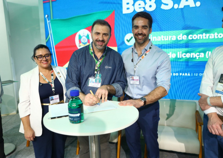 O ato ocorreu no estande da Be8 na COP 30, em Belém