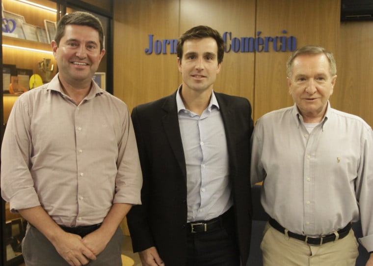 Presidente da Associação das Empresas Cerealistas do Brasil, Jerônimo Goergen foi recebido no Jornal do Comércio pelo diretor-presidente, Giovanni Jarros Tumelero e pelo presidente do conselho, Mércio Cláudio Tumelero