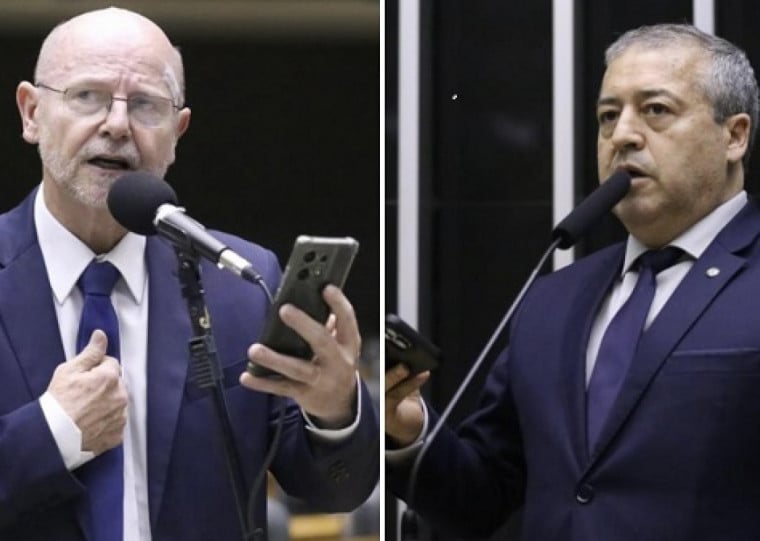 Elvino Bohn Gass (PT, à esq. na foto) e Ronaldo Nogueira (Republicanos, à dir. na foto) apresentaram suas posições sobre o tema