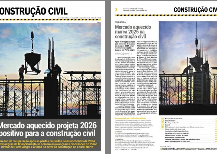 Caderno Construção Civil circula nesta quinta-feira no Jornal do Comércio
