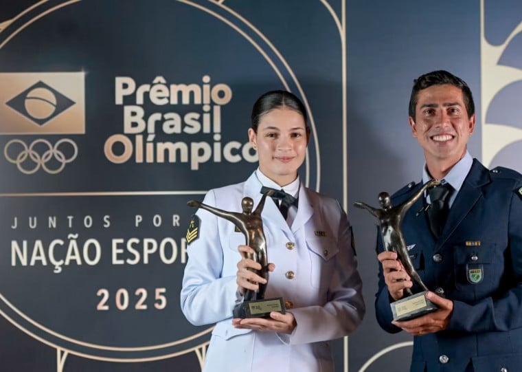 Maria Clara foi campeã mundial de taekwondo e Caio Bonfim foi campeão mundial na marcha atlética