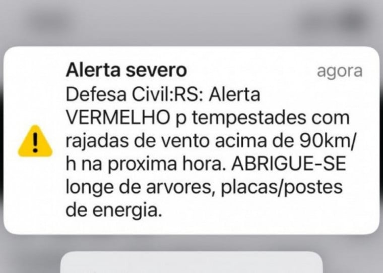 Alerta foi emitido na tarde desta segunda-feira pela primeira vez na Capital e Região Metropolitana