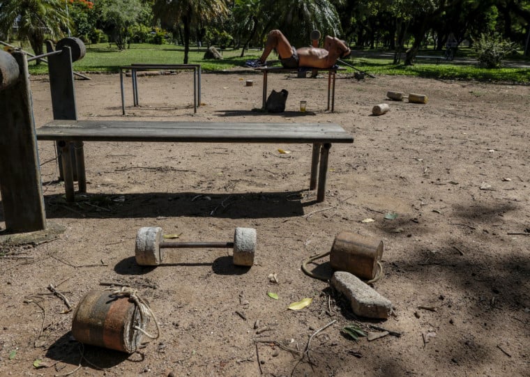 Dezenas de usuários treinam diariamente no Parque Marinha do Brasil