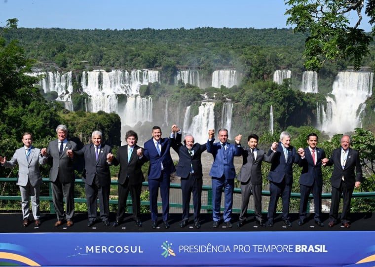 Encontro no Brasil teve a presença dos presidentes da Argentina, Javier Milei, do Paraguai, Santiago Peña, e do Uruguai, Yamandú Orsi