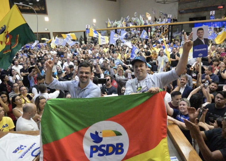 Além de lançar o pré-candidato ao governo do RS, evento também empossou o vereador Moisés Barbosa (PSDB) como presidente da Câmara Municipal de Porto Alegre em 2026
