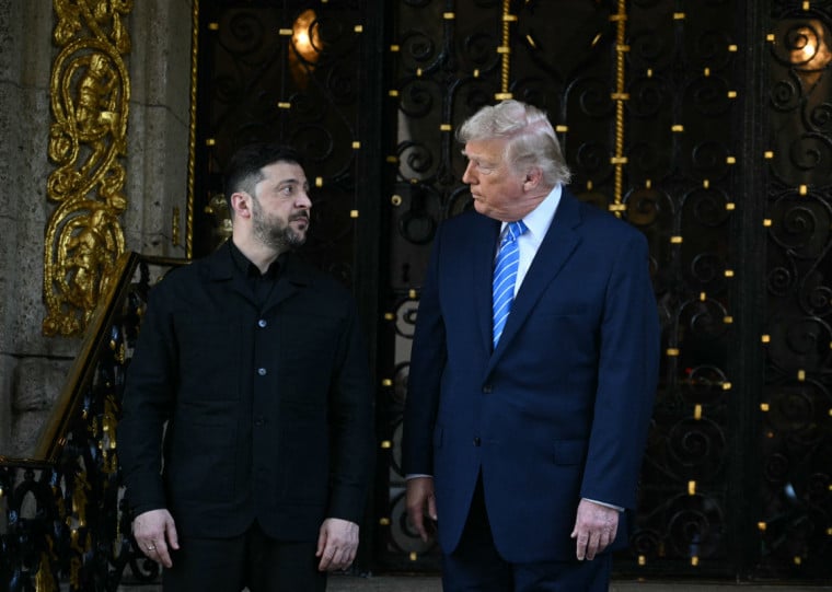 Os dois líderes se reuniram neste domingo em Mar-a-Lago, na casa do republicano, na Flórida 