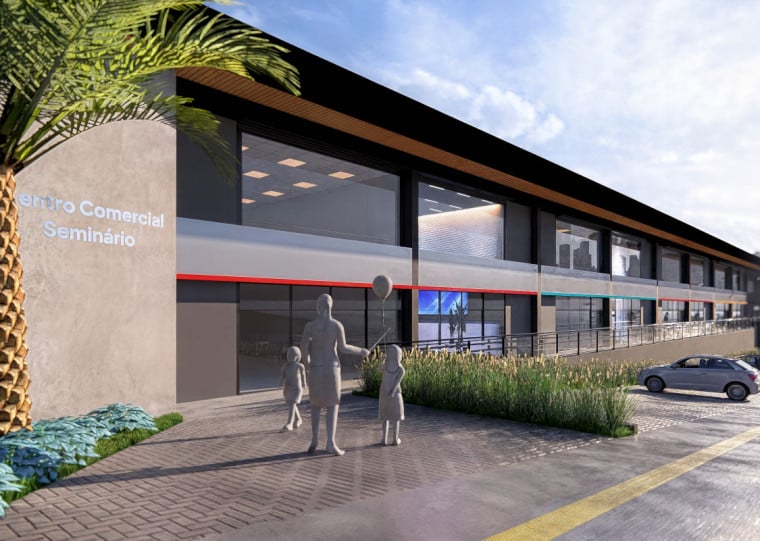 Maquete eletrônica mostra como será o projeto do Centro Comercial Seminário, em Gravataí