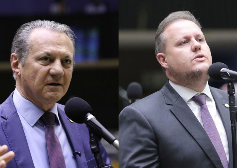 Deputado Giovani Cherini (PL, à direita) comemorou decisão do partido liderado por Covatti Filho (PP, esquerda)