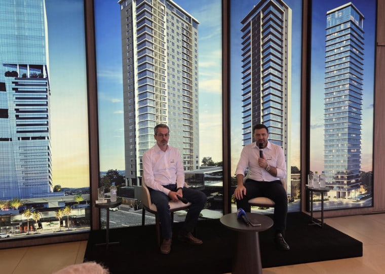 Guilherme Sartori, diretor de Operações da Ci8, e Erasmo Carlos Battistella, presidente do Grupo ECB, detalharam o projeto Icon ECB