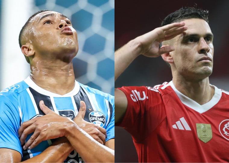 Carlos Vinicius e Rafael Borré estão empatados na artilharia do Gauchão, com cinco gols