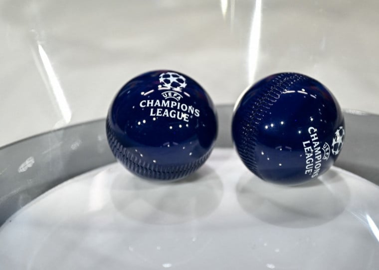  This photograph shows a screen displaying the results of the 2025-2026 UEFA Champions League round of 16, quarter-final and semi-final draw at the House of European Football in Nyon, western Switzerland on February 27, 2026. (Photo by Harold CUNNINGHAM / AFP)