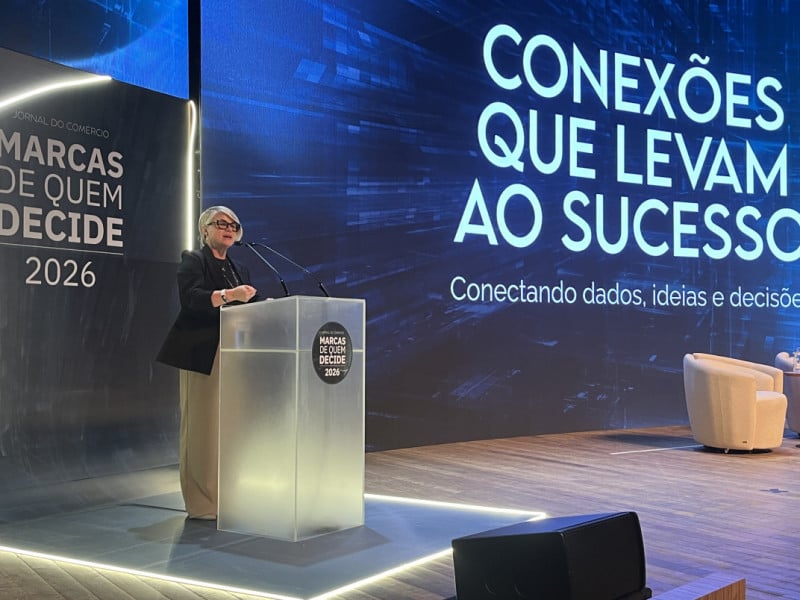 A pesquisadora Ros&acirc;ngela Florczak debateu a import&acirc;ncia da gest&atilde;o de marcas e da reputa&ccedil;&atilde;o para longevidade e sucesso dos neg&oacute;cios / Marcas de Quem Decide 2026<br />Foto: JAMIL AIQUEL/ESPECIAL/JC