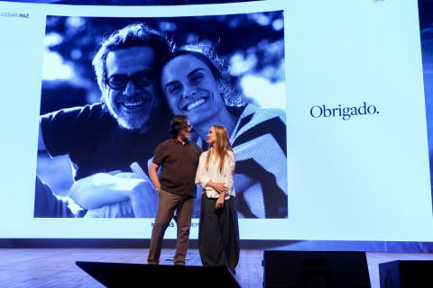A dupla de empreendedores Cesar e Greta Paz marcou presen&ccedil;a no Marcas de Quem Decide