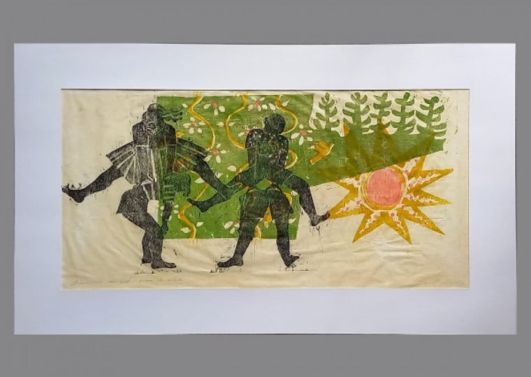 Xilogravura de Zoravia Bettiol, 'Primavera 1964' está entre os trabalhos disponíveis para arremate neste sábado (28)