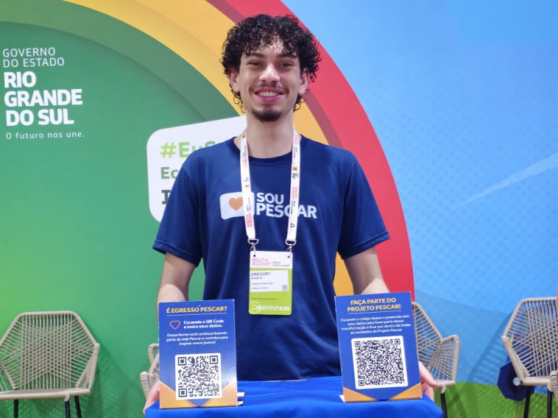 Gregory Bairros acompanhou o evento pela primeira vez<br />Foto: Gustavo Marchant/Especial/JC