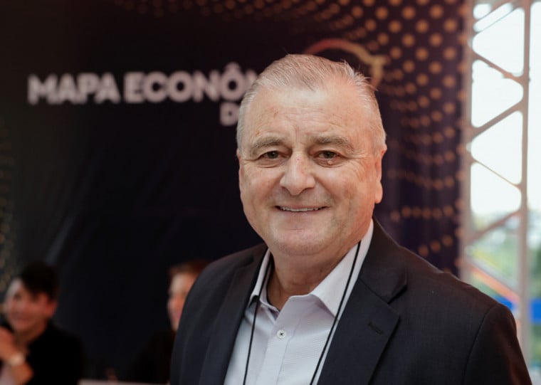 José Carlos Breda, prefeito de Cotiporã, durante o evento Mapa Econômico do Rio Grande do Sul em Veranópolis