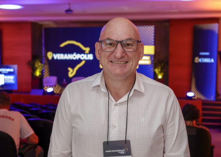 Nelton Carlos Conte, prefeito de Fagundes Varela, durante o evento Mapa Econômico do RS em Veranópolis.