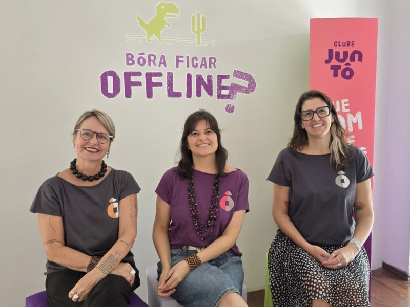 Deborah, Priscila e Mariana s&atilde;o as empreendedoras &agrave; frente do Clube Junt&ocirc;<br />Foto: Isadora Jacoby/Especial/JC