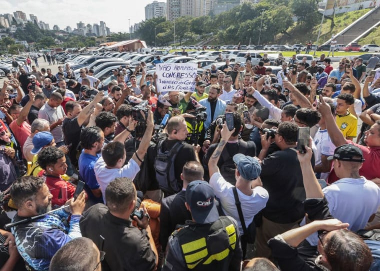 Manifestações de motoristas de aplicativo, na manhã desta terça-feira, em São Paulo