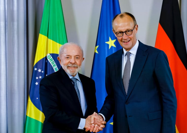Presidente Lula e o primeiro-ministro alemão Merz saudaram o acordo